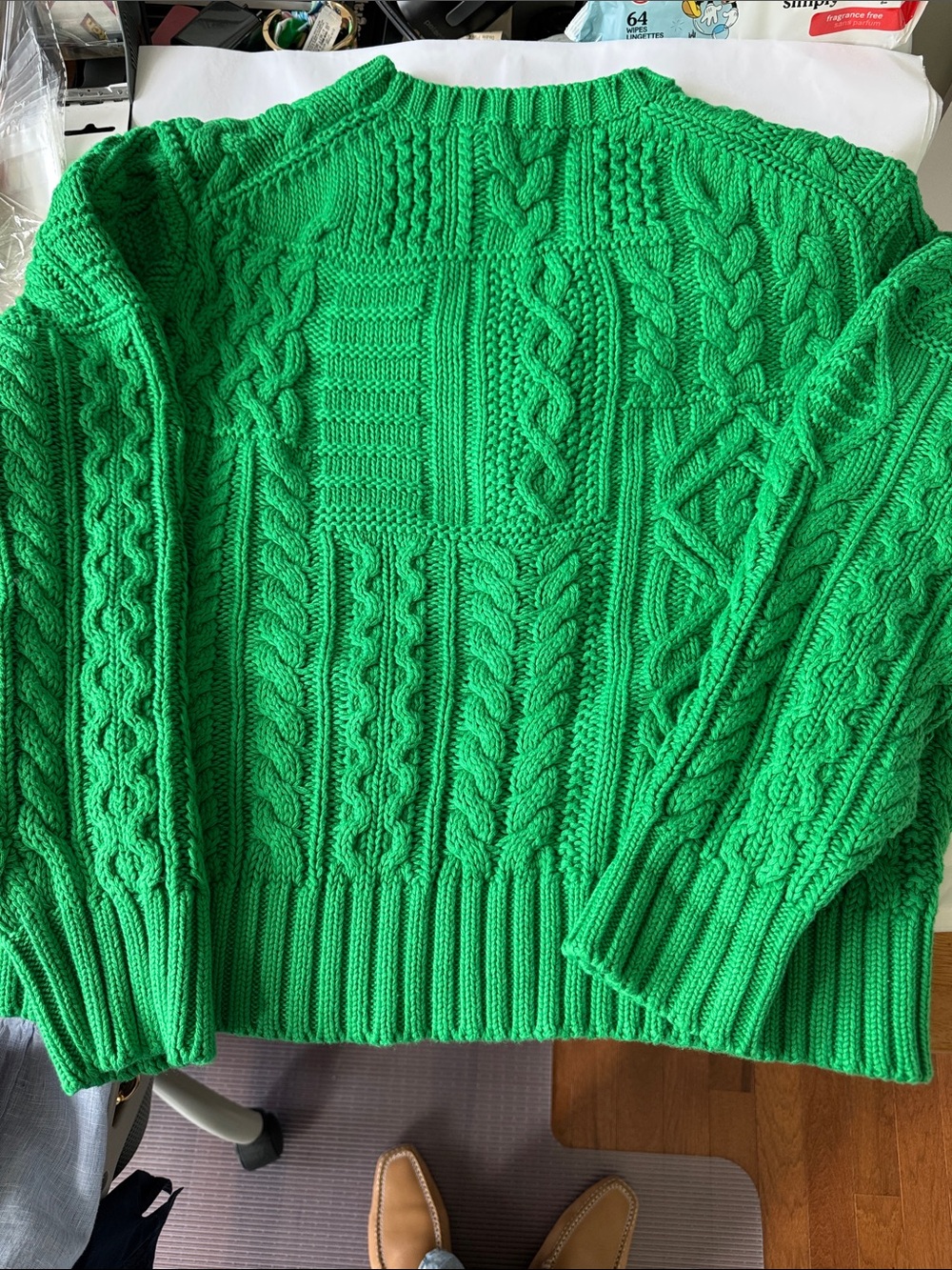 Polo Ralph Lauren Green Cable Knit Flag Sweater - Picture 7 of 10